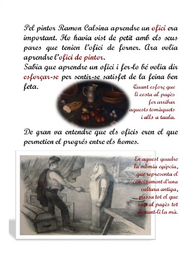 CALSINA I ELS OFICIS - Explicació pels infants